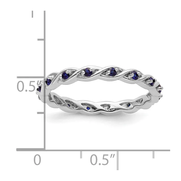 Goldia Rings Sterling Silver Stackable Expressions Created Sapphire Ring