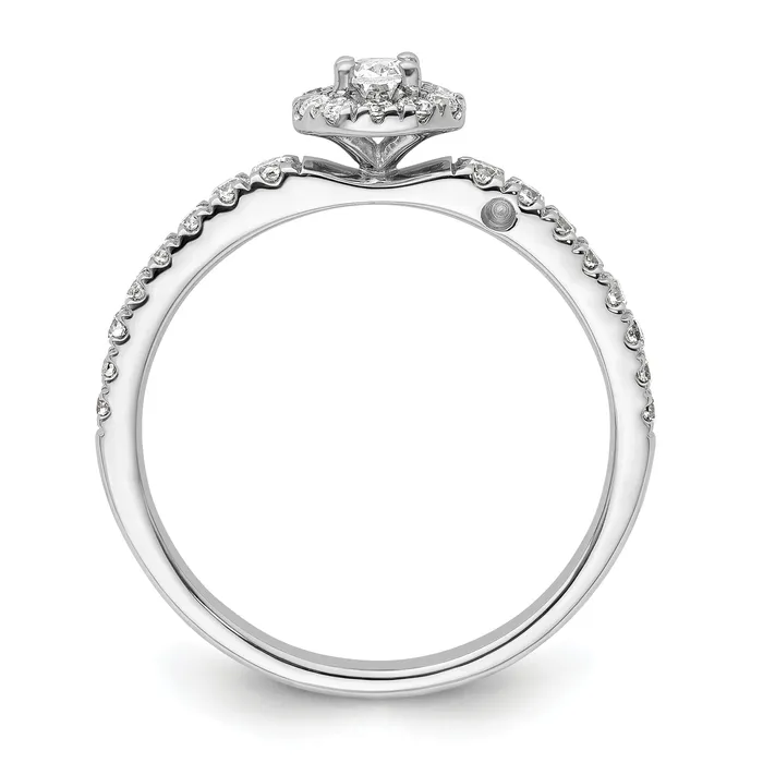 Goldia Rings Two Promises 14k White Gold 58 Ct Lab Grown Diamond VSSI G Petite Halo Engagement Ring