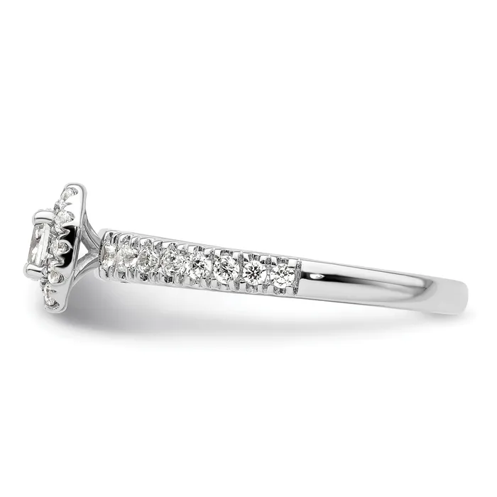 Goldia Rings Two Promises 14k White Gold 58 Ct Lab Grown Diamond VSSI G Petite Halo Engagement Ring