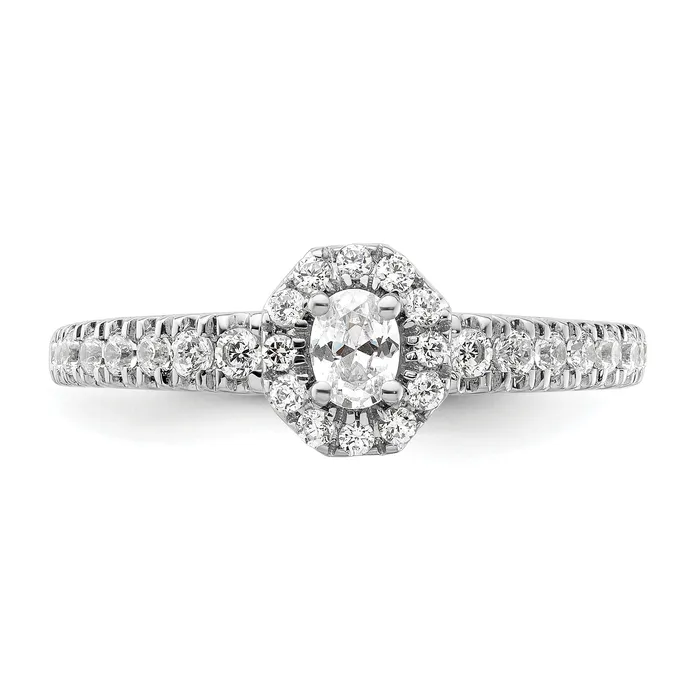 Goldia Rings Two Promises 14k White Gold 58 Ct Lab Grown Diamond VSSI G Petite Halo Engagement Ring