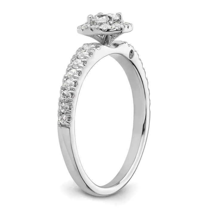 Goldia Rings Two Promises 14k White Gold 58 Ct Lab Grown Diamond VSSI G Petite Halo Engagement Ring