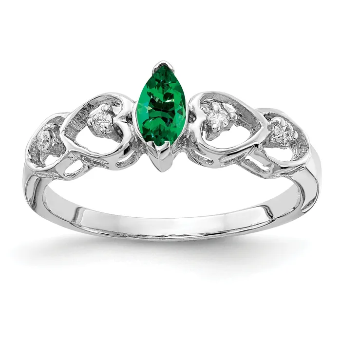 Goldia Solid 14k White Gold 6x3mm Marquise Mount St Helens AA Simulated CZ Ring Rings Goldia Solid 14k White Gold 6x3mm Marquise Mount St Helens AA Simulated CZ Ring Rings