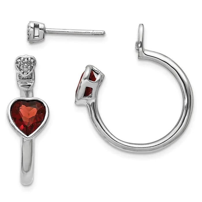 Goldia Sterling Silver Diamond u0026 Garnet Heart Front u0026 Back Post Earrings Earrings Goldia Sterling Silver Diamond u0026 Garnet Heart Front u0026 Back Post Earrings Earrings