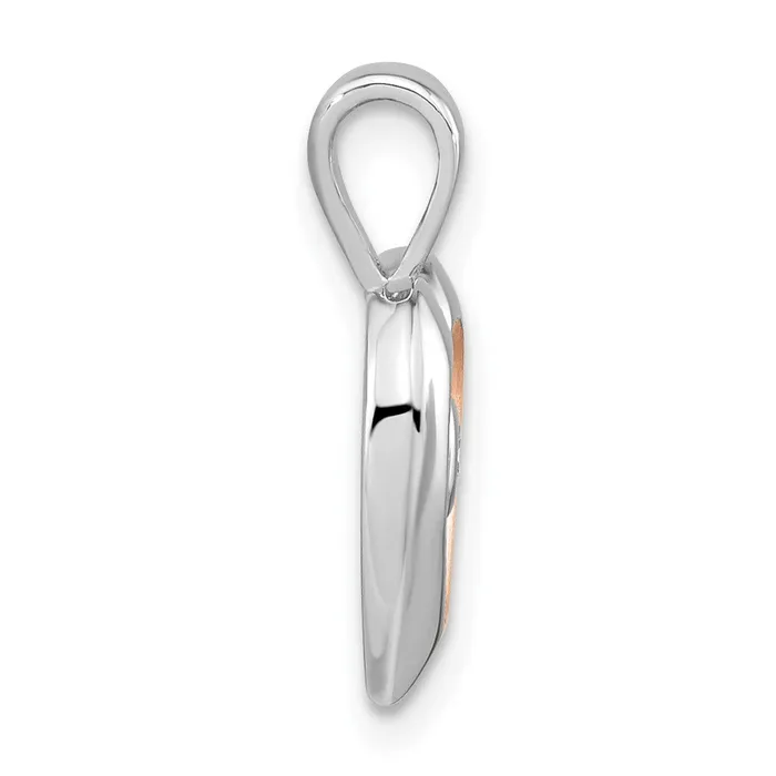 Goldia Sterling Silver RHplated u0026 Rose Goldplated Diamond Heart Pendant Necklaces