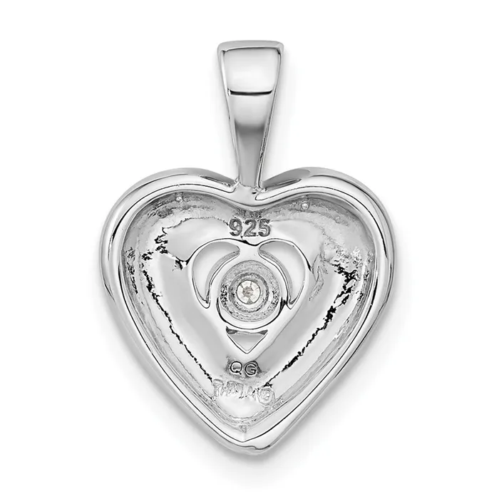 Goldia Sterling Silver RHplated u0026 Rose Goldplated Diamond Heart Pendant Necklaces