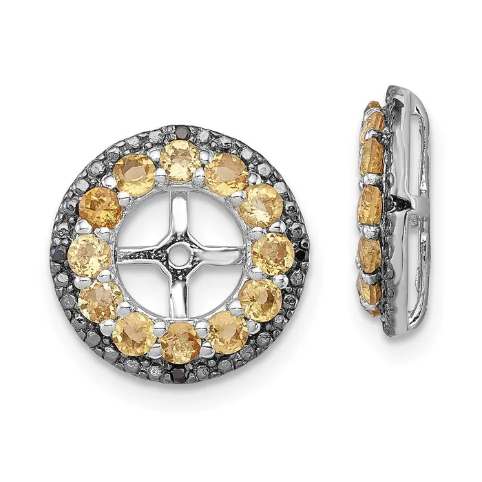 Goldia Sterling Silver Rhodium Citrine u0026 Black Sapphire Earring Jacket Earrings Goldia Sterling Silver Rhodium Citrine u0026 Black Sapphire Earring Jacket Earrings
