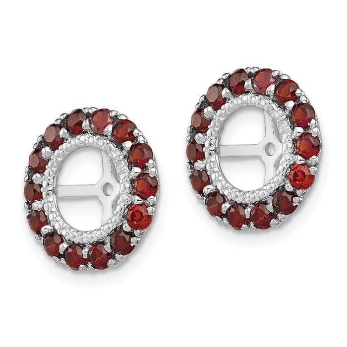 Goldia Sterling Silver Rhodium Diamond u0026 Garnet Earring Jacket Earrings