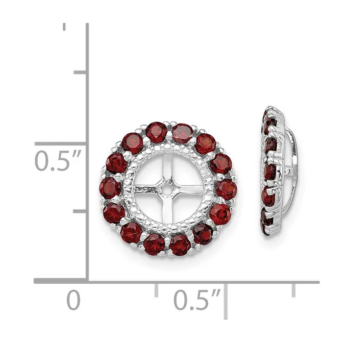 Goldia Sterling Silver Rhodium Diamond u0026 Garnet Earring Jacket Earrings