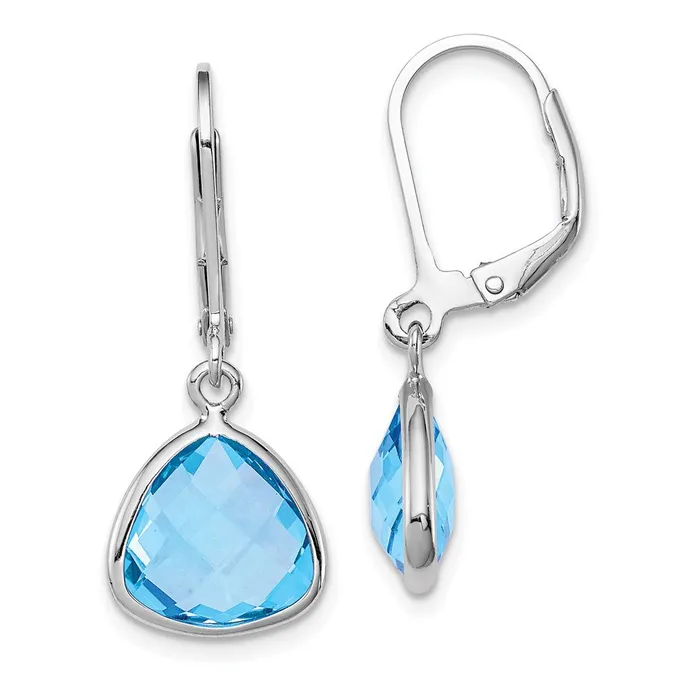 Goldia Sterling Silver Rhodiumplated Blue Topaz Earrings Earrings