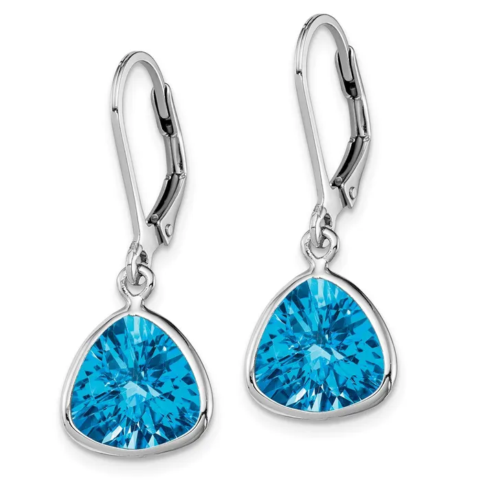 Goldia Sterling Silver Rhodiumplated Blue Topaz Earrings Earrings
