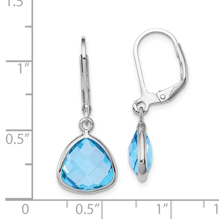 Goldia Sterling Silver Rhodiumplated Blue Topaz Earrings Earrings