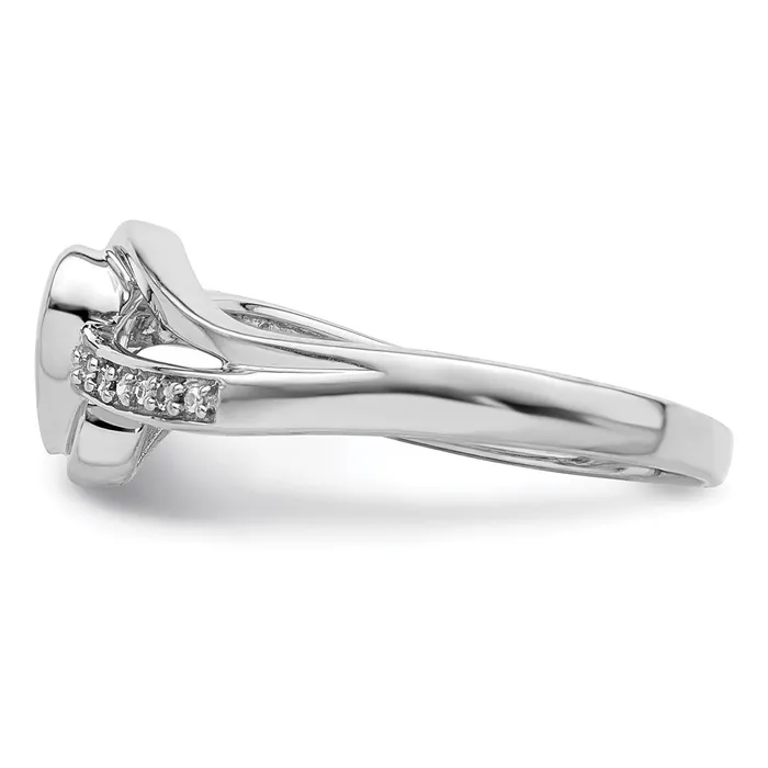 Goldia Sterling Silver Rhodium Plated Diamond Heart Ring Rings