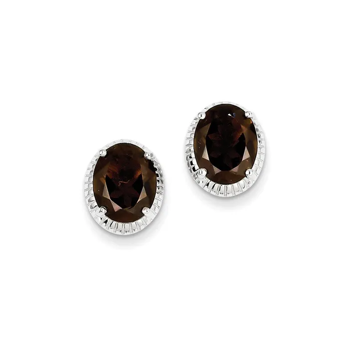 Goldia Sterling Silver Smoky Quartz Earrings Earrings