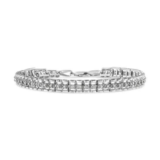 JMS always Bracelets Original Haus of Brilliance 925 Sterling Silver 12 Cttw Diamond DoubleLink 7 Tennis Bracelet IJ Color I3 Clarity JMS always Bracelets Original Haus of Brilliance 925 Sterling Silver 12 Cttw Diamond DoubleLink 7 Tennis Bracelet IJ Color I3 Clarity