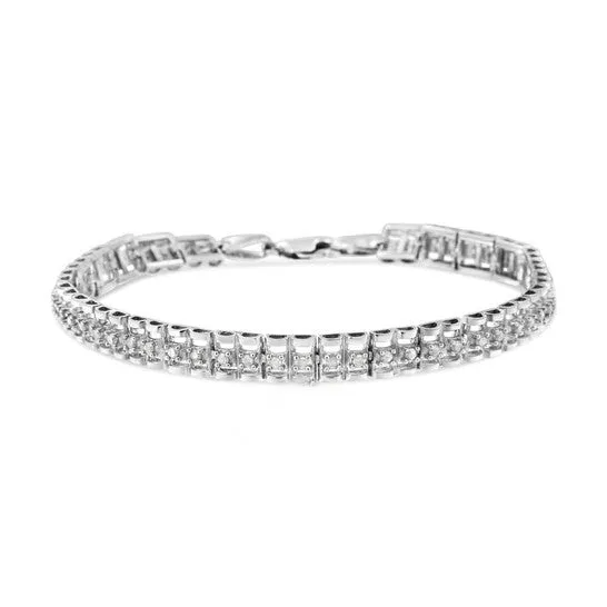 JMS always Bracelets Original Haus of Brilliance 925 Sterling Silver 12 Cttw Diamond DoubleLink 7 Tennis Bracelet IJ Color I3 Clarity