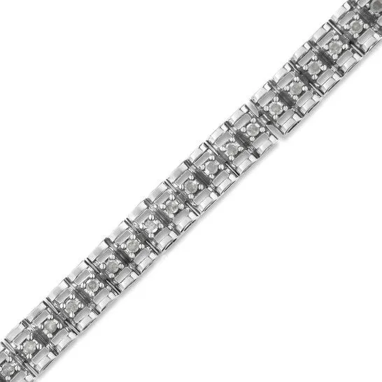 JMS always Bracelets Original Haus of Brilliance 925 Sterling Silver 12 Cttw Diamond DoubleLink 7 Tennis Bracelet IJ Color I3 Clarity