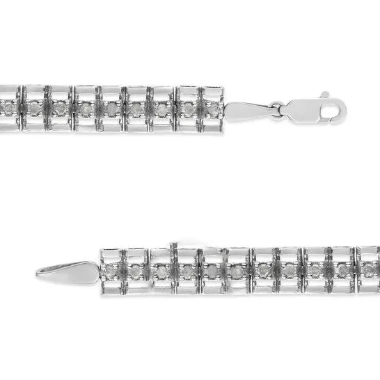 JMS always Bracelets Original Haus of Brilliance 925 Sterling Silver 12 Cttw Diamond DoubleLink 7 Tennis Bracelet IJ Color I3 Clarity
