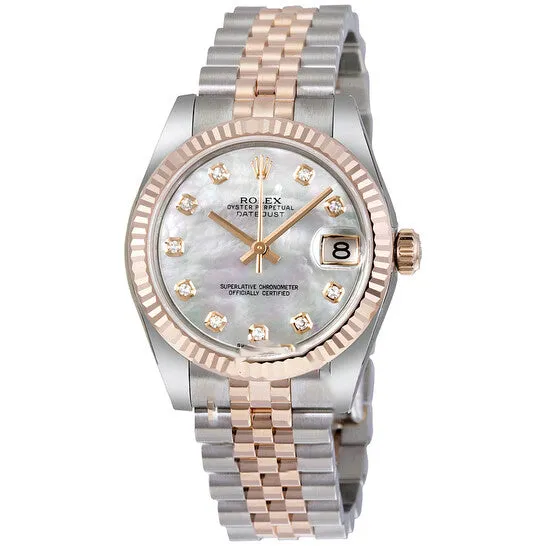 JMS always Bracelets Original Rolex Datejust Lady 31 White Mother of Pearl Dial Stainless Steel and 18K Everose Gold Jubilee Bracelet Automatic Watch 178271MDJ JMS always Bracelets Original Rolex Datejust Lady 31 White Mother of Pearl Dial Stainless Steel and 18K Everose Gold Jubilee Bracelet Automatic Watch 178271MDJ