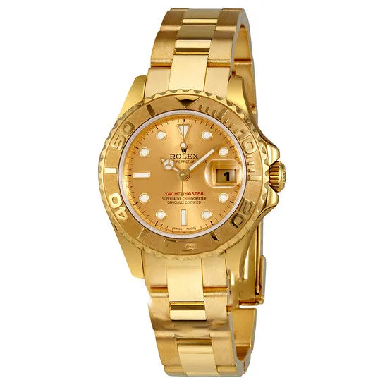 JMS always Bracelets Original Rolex YachtMaster Champagne Dial 18K Yellow Gold Oyster Bracelet Automatic Ladies Watch 169628CSO JMS always Bracelets Original Rolex YachtMaster Champagne Dial 18K Yellow Gold Oyster Bracelet Automatic Ladies Watch 169628CSO