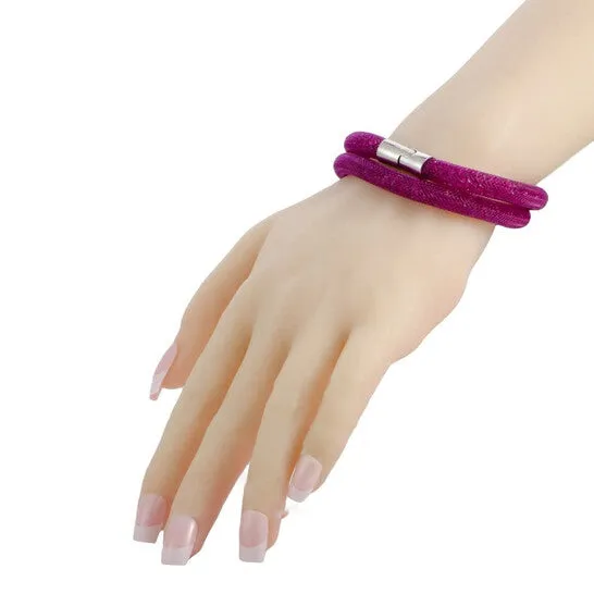 JMS always Bracelets Original Swarovski Stardust Fuchsia Double Bracelet 5089833M Medium JMS always Bracelets Original Swarovski Stardust Fuchsia Double Bracelet 5089833M Medium