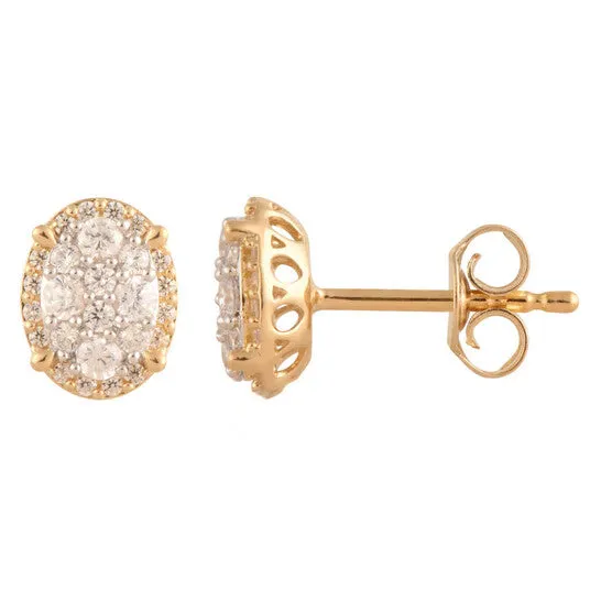 JMS always Earrings Original Diamond Muse 050 cttw 14KT Gold Round Cut Diamond Oval Stud Earrings for Women JMS always Earrings Original Diamond Muse 050 cttw 14KT Gold Round Cut Diamond Oval Stud Earrings for Women