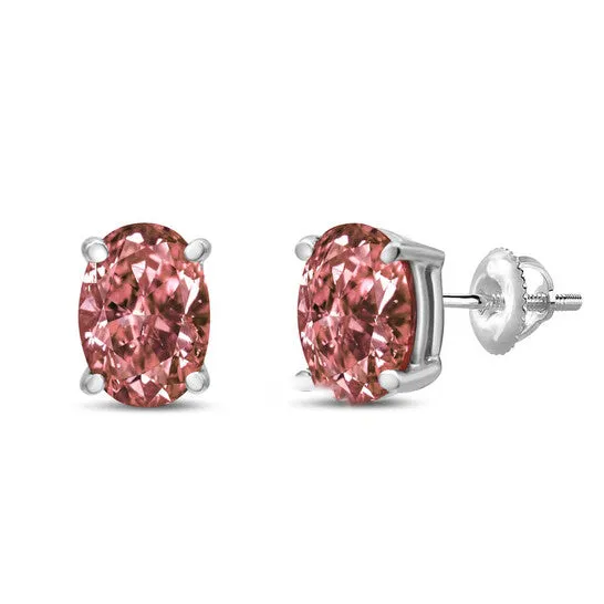 JMS always Earrings Original Haus of Brilliance 14K White Gold 10 Cttw Lab Grown Pink Oval 4 Prong Set Classic Diamond Solitaire Stud Earrings Pink Color VS2SI1 Clarity JMS always Earrings Original Haus of Brilliance 14K White Gold 10 Cttw Lab Grown Pink Oval 4 Prong Set Classic Diamond Solitaire Stud Earrings Pink Color VS2SI1 Clarity