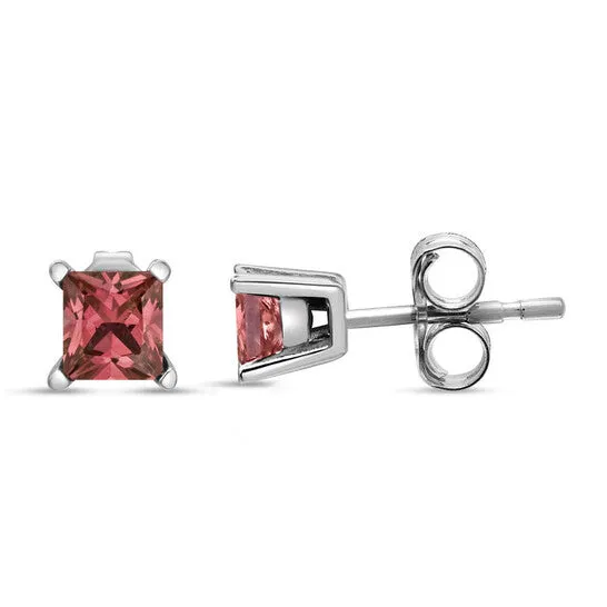 JMS always Earrings Original Haus of Brilliance 14K White Gold 12 Cttw 4 Prong Set Lab Grown Pink Princess Diamond Solitaire Stud Earrings Pink Color VS2SI1 Clarity JMS always Earrings Original Haus of Brilliance 14K White Gold 12 Cttw 4 Prong Set Lab Grown Pink Princess Diamond Solitaire Stud Earrings Pink Color VS2SI1 Clarity