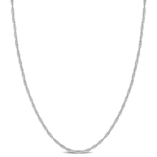 JMS always Necklaces Original AMOUR Singapore Chain Necklace In Platinum 18 In JMS always Necklaces Original AMOUR Singapore Chain Necklace In Platinum 18 In