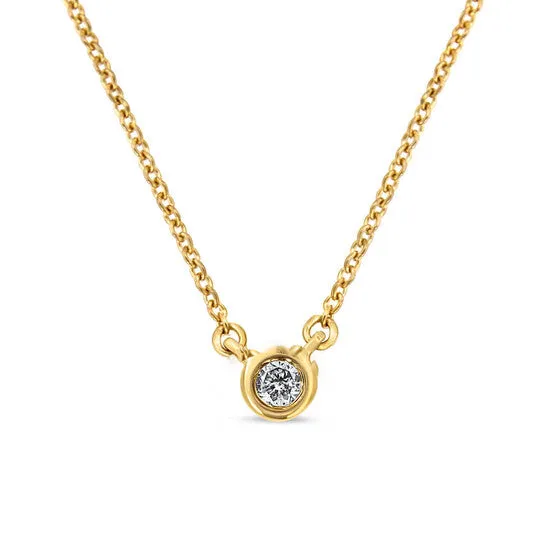 JMS always Necklaces Original Haus of Brilliance 14K Yellow Gold Plated 925 Sterling Silver 110 Cttw Bezel Set Diamond 18 Pendant Necklace JK Color I1I2 Clarity JMS always Necklaces Original Haus of Brilliance 14K Yellow Gold Plated 925 Sterling Silver 110 Cttw Bezel Set Diamond 18 Pendant Necklace JK Color I1I2 Clarity
