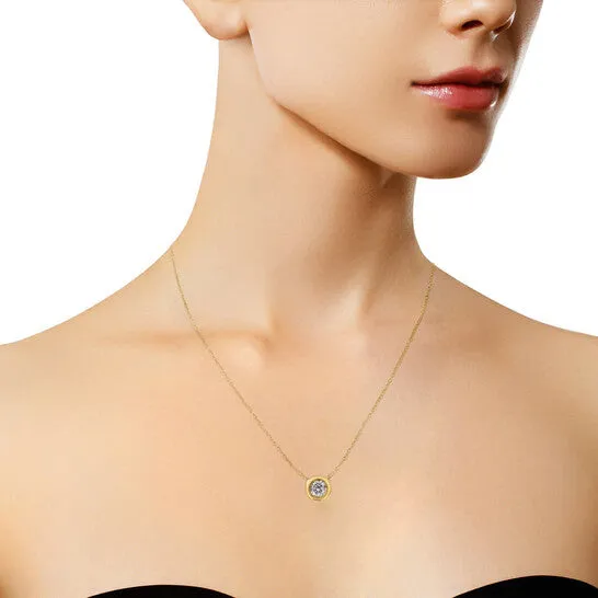 JMS always Necklaces Original Haus of Brilliance 14K Yellow Gold Plated 925 Sterling Silver 110 Cttw Bezel Set Diamond 18 Pendant Necklace JK Color I1I2 Clarity JMS always Necklaces Original Haus of Brilliance 14K Yellow Gold Plated 925 Sterling Silver 110 Cttw Bezel Set Diamond 18 Pendant Necklace JK Color I1I2 Clarity