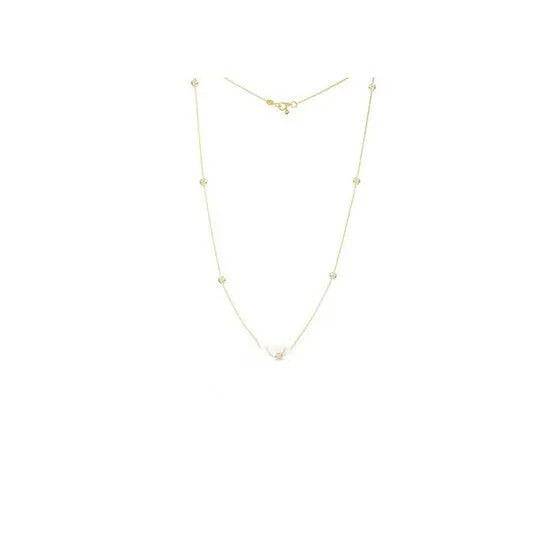 JMS always Necklaces Original Roberto Coin 18K Yellow Gold Diamonds By The Inch 7 Station Necklace JMS always Necklaces Original Roberto Coin 18K Yellow Gold Diamonds By The Inch 7 Station Necklace