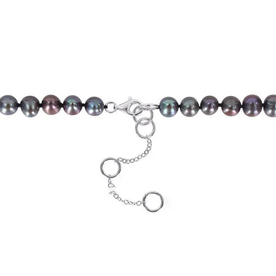JMS always Original 775mm Black Cultured Freshwater Pearl and 58 CT TW Black Diamond Necklace with Large Lobster Clasp in Yellow Black Plated Sterling Silver Necklaces JMS always Original 775mm Black Cultured Freshwater Pearl and 58 CT TW Black Diamond Necklace with Large Lobster Clasp in Yellow Black Plated Sterling Silver Necklaces