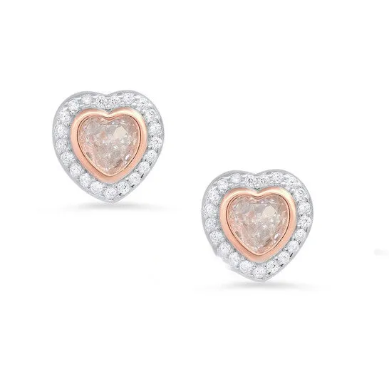 JMS always Original Kylie Harper Sterling Silver TwoTone Cubic Zirconia CZ Heart Halo Stud Earrings Earrings JMS always Original Kylie Harper Sterling Silver TwoTone Cubic Zirconia CZ Heart Halo Stud Earrings Earrings