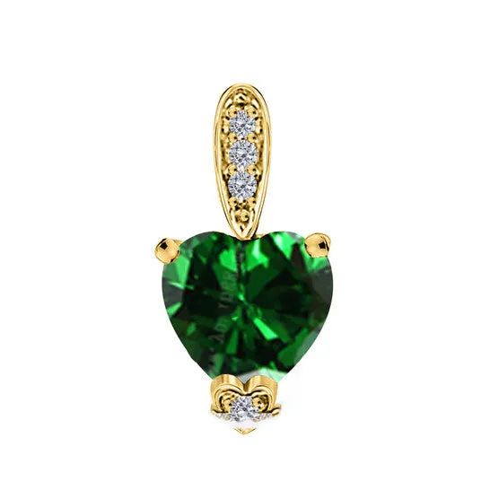JMS always Original Maulijewels 125 Carat Heart Shape Emerald Gemstone And White Diamond Pendant In 10k Yellow Gold With 18 10k Yellow Gold Plated Sterling Silver Box C Necklaces JMS always Original Maulijewels 125 Carat Heart Shape Emerald Gemstone And White Diamond Pendant In 10k Yellow Gold With 18 10k Yellow Gold Plated Sterling Silver Box C Necklaces