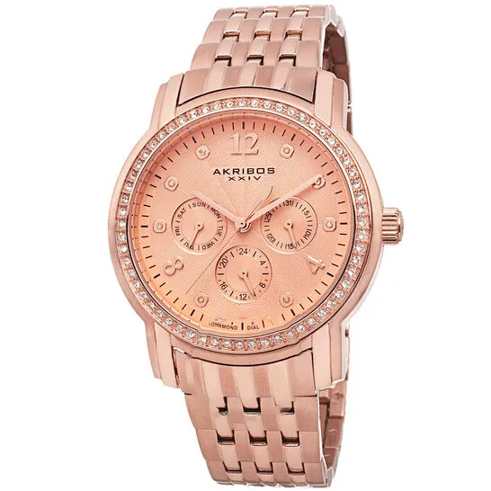 JMS always Rings Original Akribos Multifunction Rose Dial Rose Goldtone Ladies Watch AK626RG JMS always Rings Original Akribos Multifunction Rose Dial Rose Goldtone Ladies Watch AK626RG