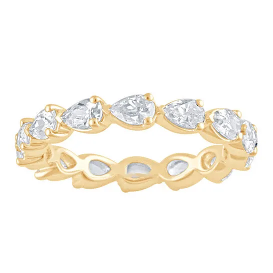JMS always Rings Original Brilliant Diamond 14K Yellow Gold 2 CTTW Floating Pear LAB GROWN Diamond Eternity Band GSI JMS always Rings Original Brilliant Diamond 14K Yellow Gold 2 CTTW Floating Pear LAB GROWN Diamond Eternity Band GSI