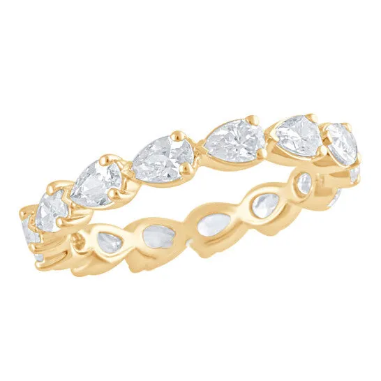 JMS always Rings Original Brilliant Diamond 14K Yellow Gold 2 CTTW Floating Pear LAB GROWN Diamond Eternity Band GSI JMS always Rings Original Brilliant Diamond 14K Yellow Gold 2 CTTW Floating Pear LAB GROWN Diamond Eternity Band GSI
