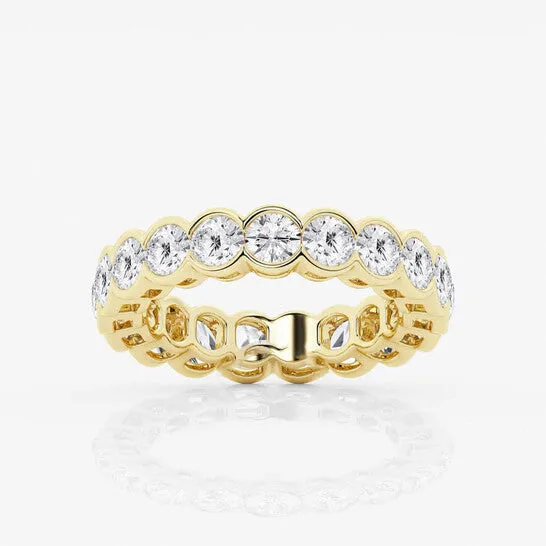 JMS always Rings Original Brilliant Diamond 3 cttw RoundCut Lab Grown Diamond Half Bezel Eternity Band in 14KT Yellow Gold GSI JMS always Rings Original Brilliant Diamond 3 cttw RoundCut Lab Grown Diamond Half Bezel Eternity Band in 14KT Yellow Gold GSI