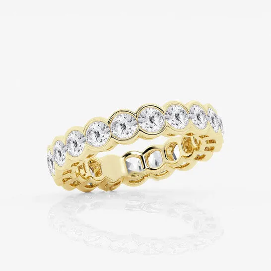 JMS always Rings Original Brilliant Diamond 3 cttw RoundCut Lab Grown Diamond Half Bezel Eternity Band in 14KT Yellow Gold GSI JMS always Rings Original Brilliant Diamond 3 cttw RoundCut Lab Grown Diamond Half Bezel Eternity Band in 14KT Yellow Gold GSI