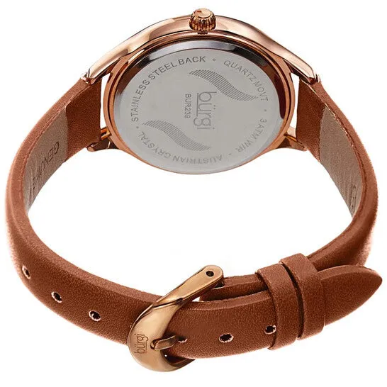 JMS always Watches Original Burgi Crystal White Dial Brown Leather Ladies Watch BUR239BR JMS always Watches Original Burgi Crystal White Dial Brown Leather Ladies Watch BUR239BR