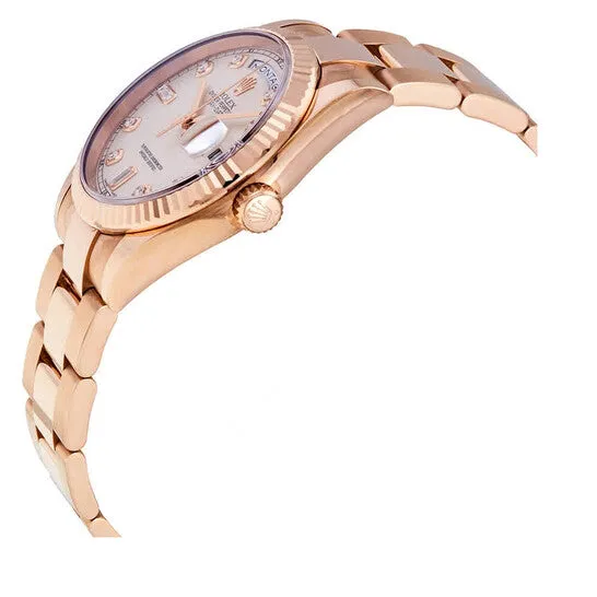 JMS always Watches Original Rolex DayDate Ivory Diamond Dial Automatic Midsize 18kt Everose Gold President Watch 118235IVDP JMS always Watches Original Rolex DayDate Ivory Diamond Dial Automatic Midsize 18kt Everose Gold President Watch 118235IVDP