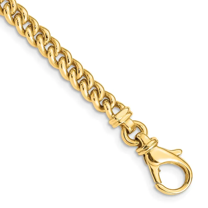 MDS Necklaces Solid 14K Yellow Gold 18 inch 45mm Hand Polished Fancy Link with Fancy Lobster Clasp Chain Necklace MDS Necklaces Solid 14K Yellow Gold 18 inch 45mm Hand Polished Fancy Link with Fancy Lobster Clasp Chain Necklace