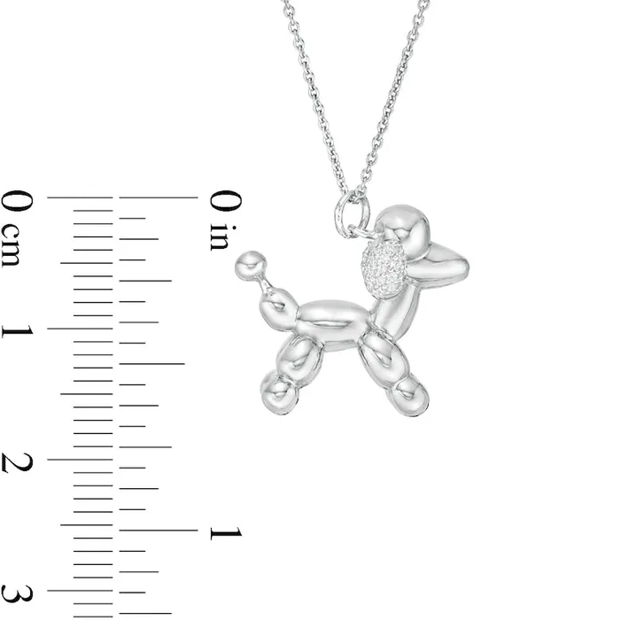 Necklaces 005 CT TW Natural Diamond Balloon Poodle Pendant in Sterling Silver Goldia Necklaces 005 CT TW Natural Diamond Balloon Poodle Pendant in Sterling Silver Goldia