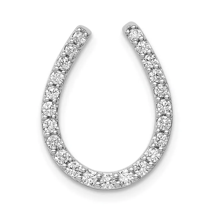 Necklaces 14k White Gold 13ct Real Diamond Horseshoe Chain Slide Goldia