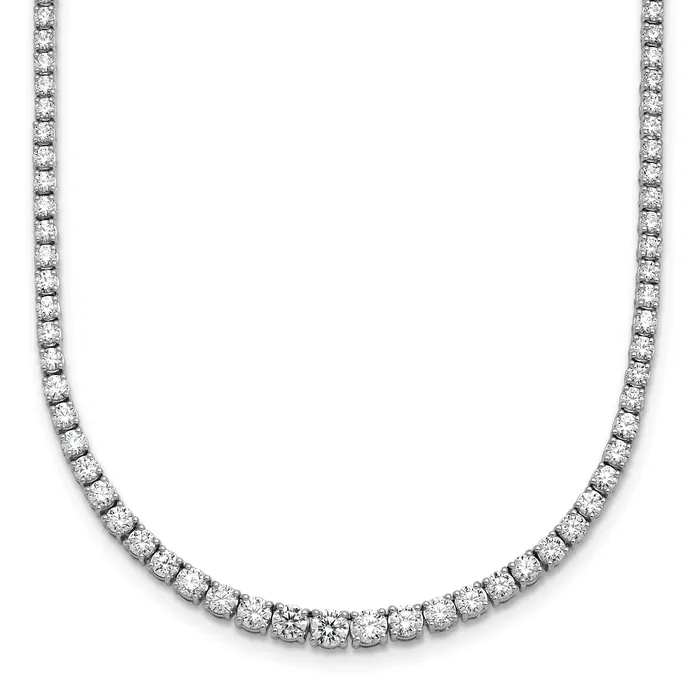 Necklaces 14k White Gold 5 38 Ct Lab Grown Diamond VSSI G 18 inch Graduated Tennis Necklace Goldia Necklaces 14k White Gold 5 38 Ct Lab Grown Diamond VSSI G 18 inch Graduated Tennis Necklace Goldia