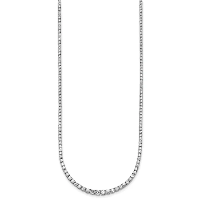 Necklaces 14k White Gold 5 38 Ct Lab Grown Diamond VSSI G 18 inch Graduated Tennis Necklace Goldia