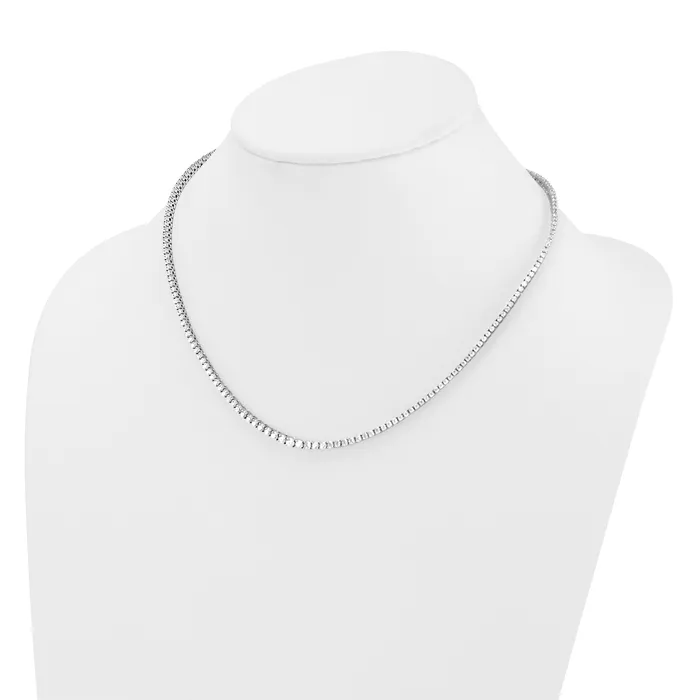 Necklaces 14k White Gold 5 38 Ct Lab Grown Diamond VSSI G 18 inch Graduated Tennis Necklace Goldia