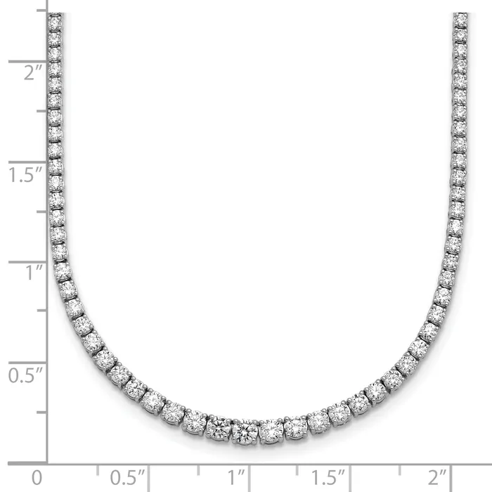 Necklaces 14k White Gold 5 38 Ct Lab Grown Diamond VSSI G 18 inch Graduated Tennis Necklace Goldia