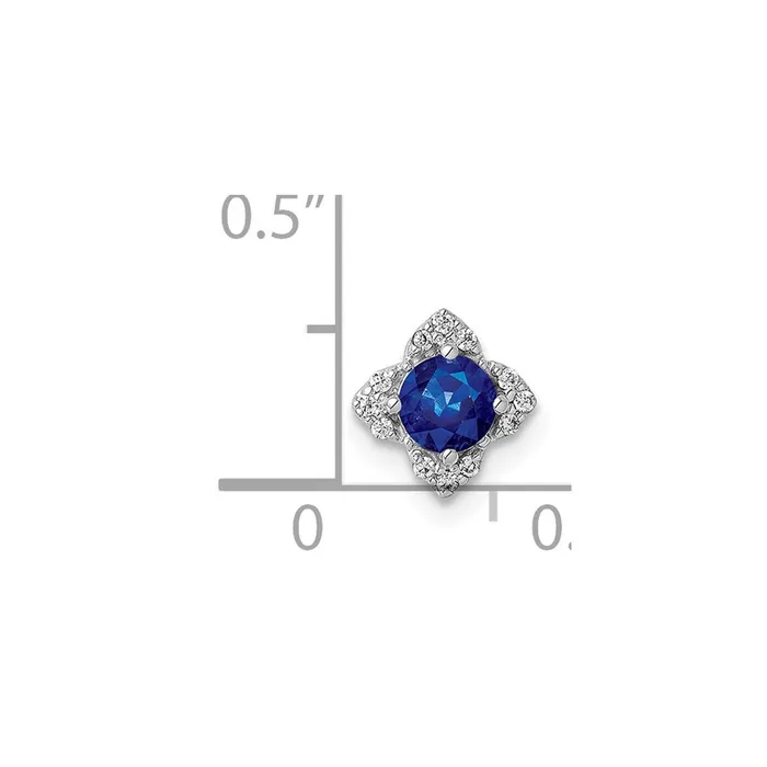 Necklaces 14k White Gold Real Diamond and Sapphire Pendant Goldia