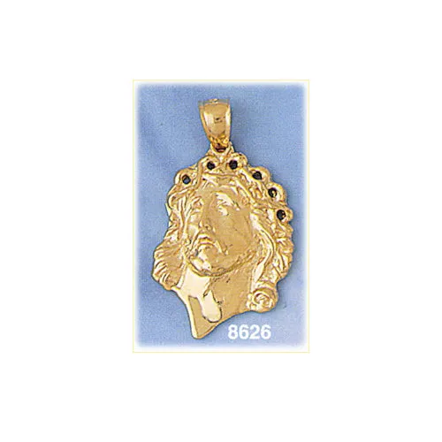 Necklaces Goldia 14K Gold Jesus Christ with Crown of Thorns Pendant